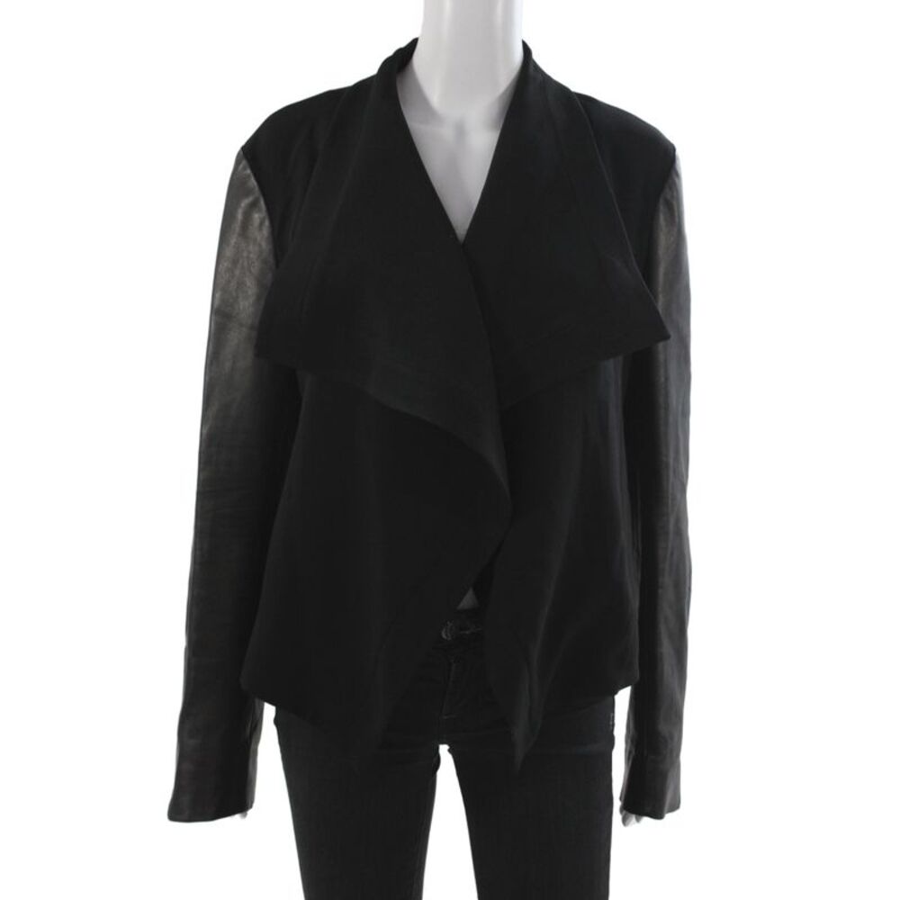 Diane Von Furstenberg Women Basic Jacket Black Triacetate Size 14